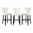thumbnail image 4 of Costaelm Hank 29" Tufted Velvet Bar Stool Black (Set of 3), Velvet Cream, 4 of 11