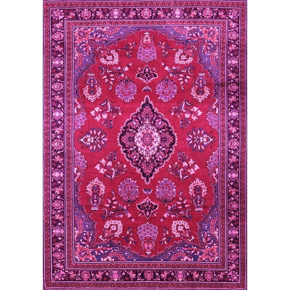 Ahgly Company Indoor Rectangle Persian Pink Traditional Area Rugs, 5' x 7'