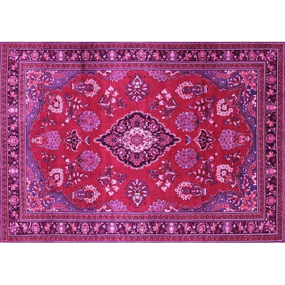 Ahgly Company Indoor Rectangle Persian Pink Traditional Area Rugs, 7' x 10'