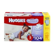 huggies little movers step 5 giant pack, 104 count