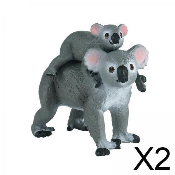 2 Figuras De Juguete De Koala En Miniatura Realistas Para Decoración De Tartas Para Niños Y Niñas