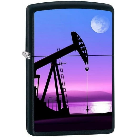 Zippo Lighter- Oil Pumps Black Matte Windproof Lighter #Z5109