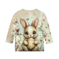 thumbnail image 5 of BRGZLK Little Girls Easter 3/4 Sleeve Tops Casual Trendy Rabbit Printed Soft Comfortable Lightweight Loose Fit Cute Crewneck Pullover Tops for Summer 2026 N 9-10 Years, 5 of 5