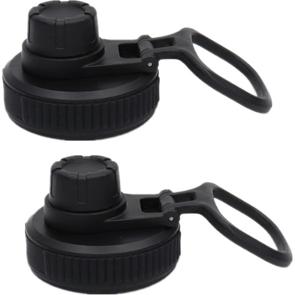 TRAHOO-Spout Lid for Hydro Flask Wide Mouth 12, 18, 32, 40, 64 OZ Water Bottles Flip Lid for Hydro flask Wide Mouth (Black, 2Pcs)