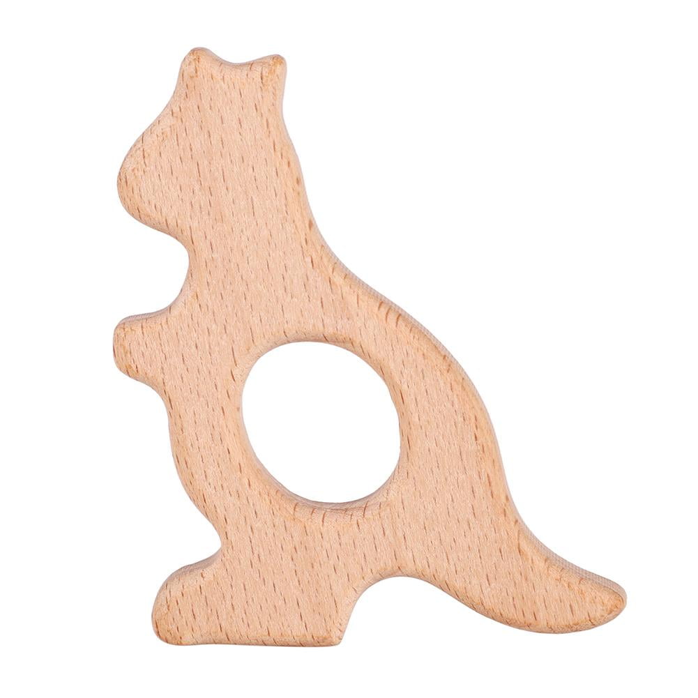 wooden animal teether