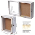 thumbnail image 5 of Shadow Box 11x13 Display Case, 5 Inch Extra Deep Shadow Box Frame , Acrylic Door, White Solid Wood Shadow Box with Linen Back & Pins, Rustic Metal Corners, Wall Mounted Keepsake Display Cabinet, 5 of 6