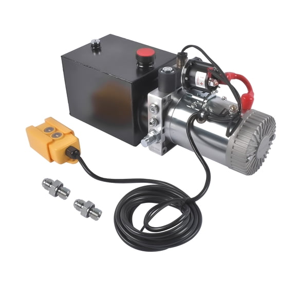 Mustrod Single Acting Hydraulic Power Unit 4 Quart Dump Trailers Hydraulic Pump 12V 3200PSI Quick Lifting