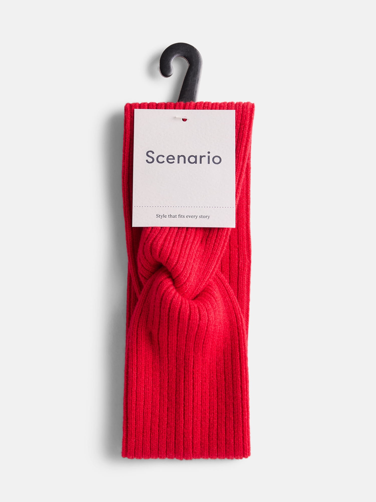 Scenario Women's Knit Twist Headwrap, Brilliant Red