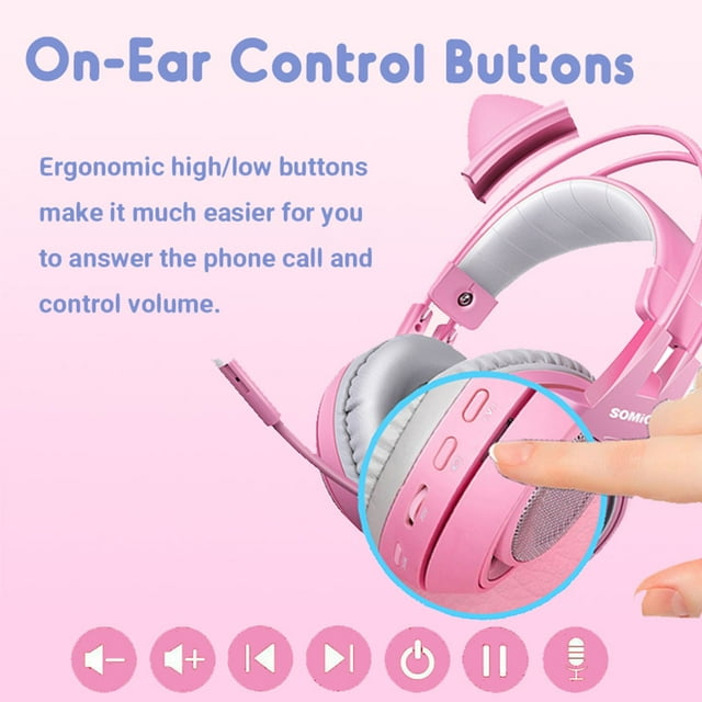 Somic 7.1 Channel Stereo Sound ears and LED white Wired Headphone Computer Gaming Earphone Home Hotel Net Bar Adjustable Headset Accessories