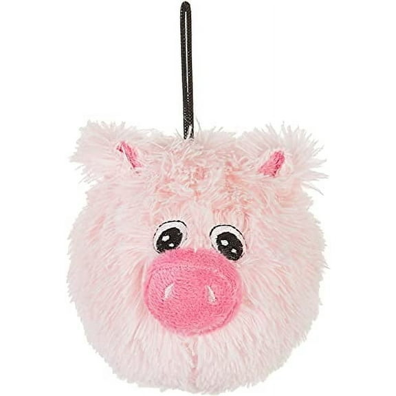 Pet Lou 4 Inch EZ Squeaky Pig, Small, Pink