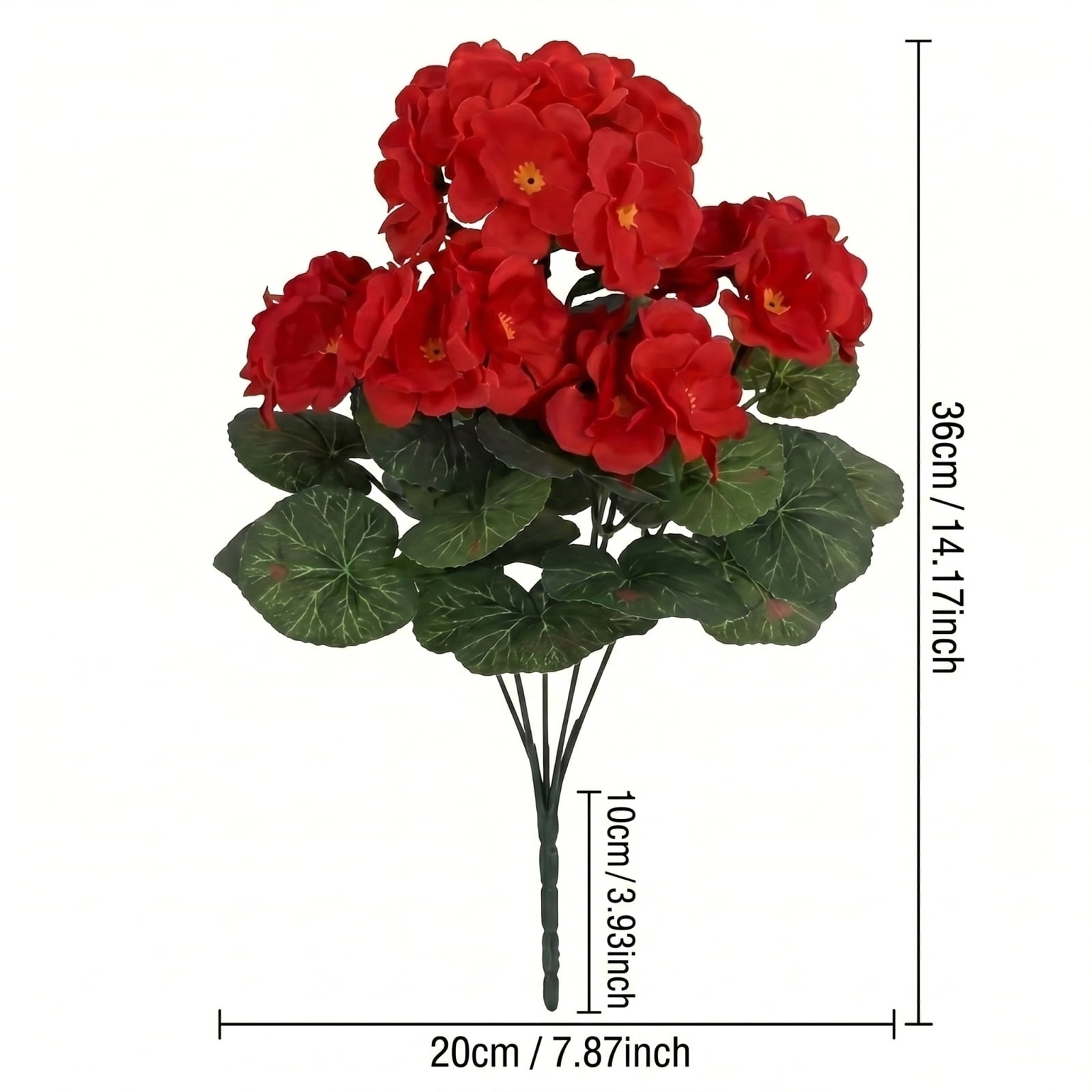 10 Pack Red Artificial Crabapple Flowers, UV Resistant Faux Flowers for Outdoors, Fuller Fake Crabapple Bundles for Planters, Window Boxes, Patio, Cemetery, Porch Decor