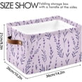 thumbnail image 4 of Coolnut Beautiful and Elegant Lavender Buds Storage Basket, Durable Canvas Organizer With Handles Large Collapsible Storage Bins Boxes for Home Office - 1 Pack Home Decor, 4 of 7