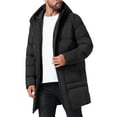 thumbnail image 4 of INSPIRE CHIC Hooded Puffer Jacket for Men's Mid-Length Warm Outerwear Zipper Winter Quilted Padded Coat S Black, 4 of 6