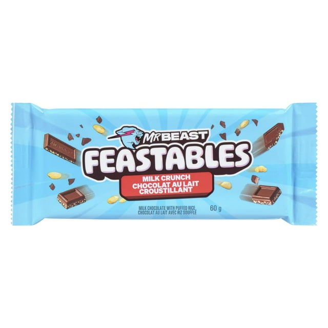 Barre Chocolat au lait Croustillant Feastables MrBeast, 60 g, 1 pièce