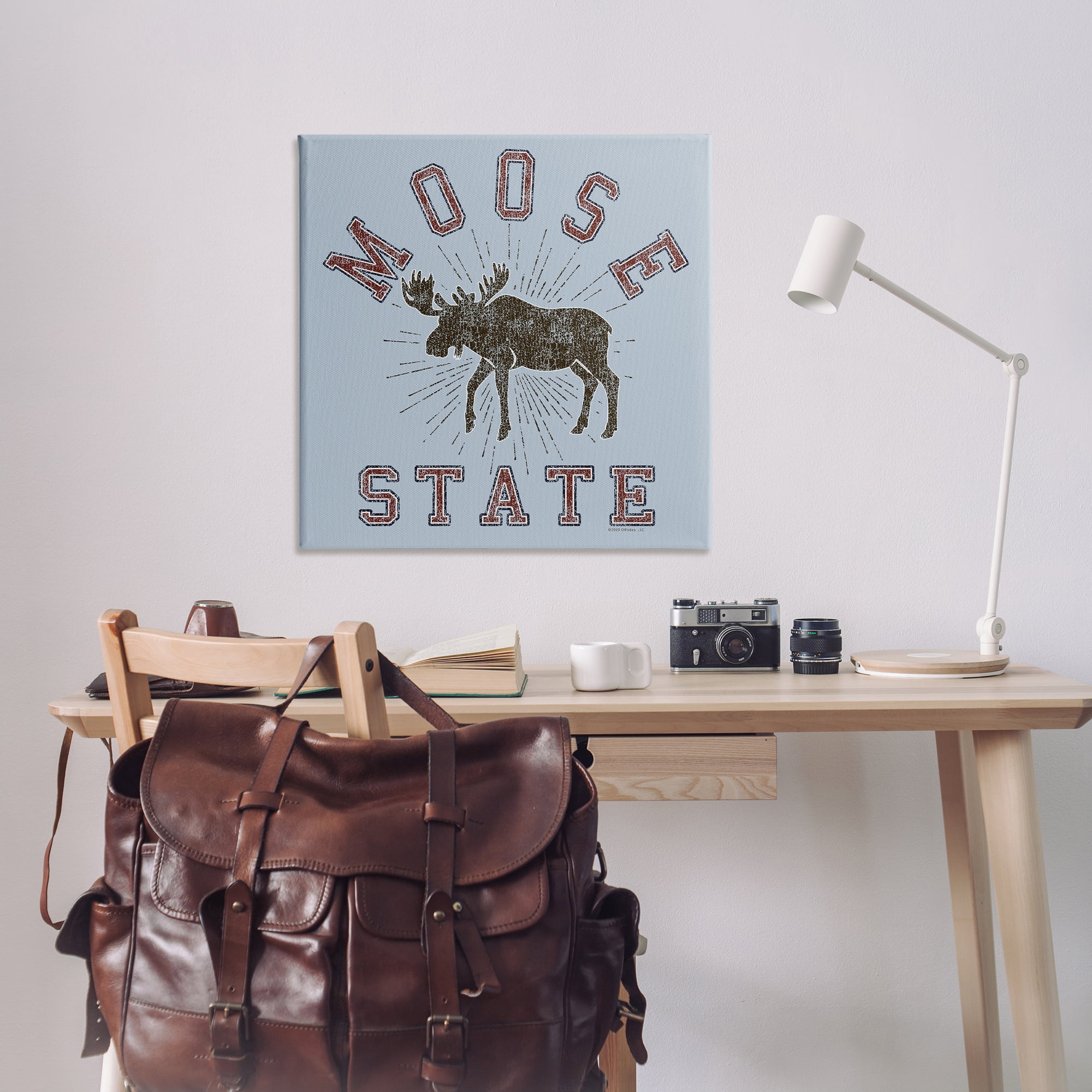 Stupell Industries Vintage Moose State Animals Painting Wrapped Canvas Art Print Wall Art, 36 x 36