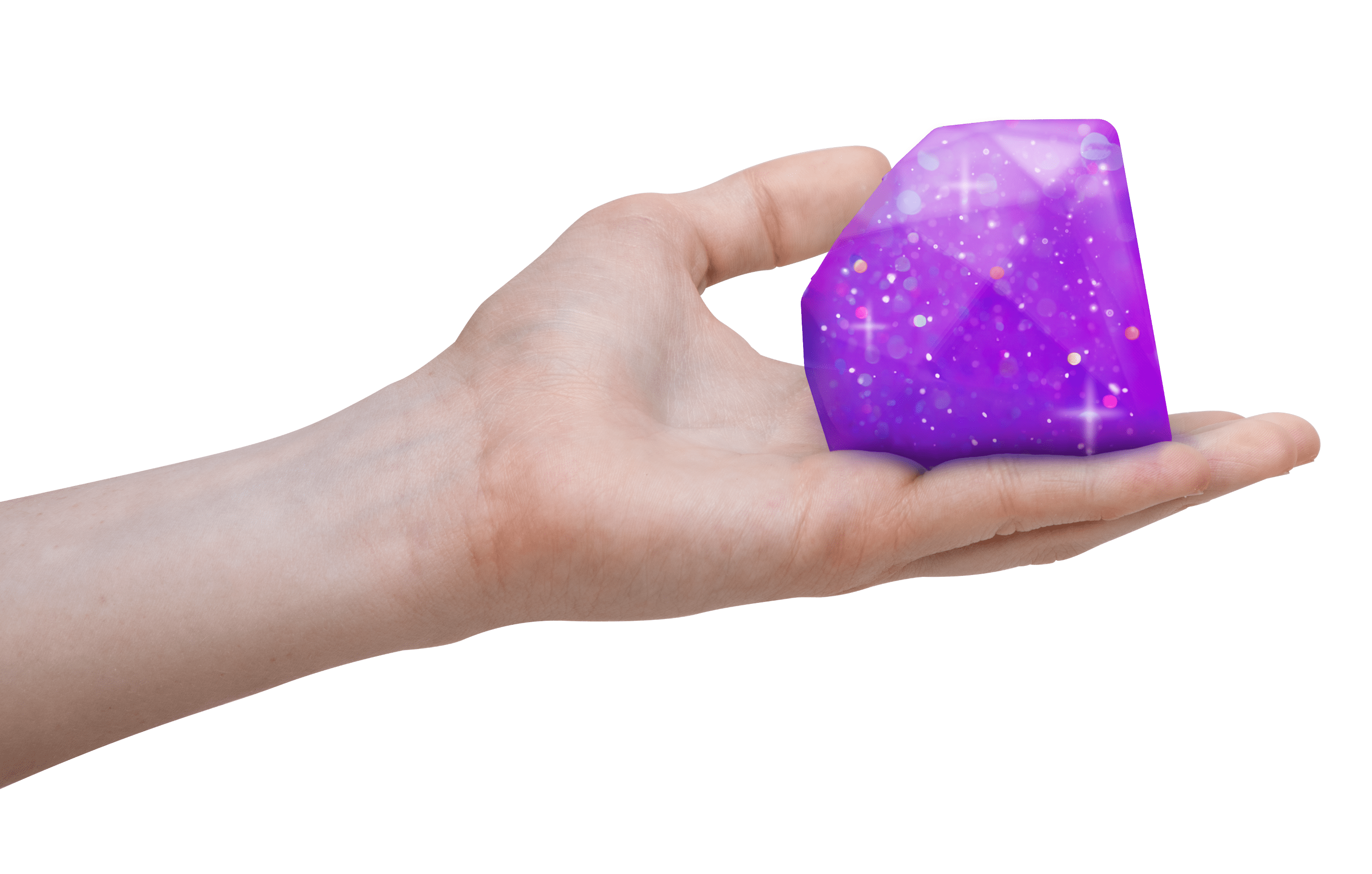 NeeDoh Groovy Jewel Novelty Toy with Glitter Water Filling, Multiple Colors, Children Ages 3+