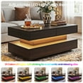 thumbnail image 2 of Manxile Black LED Coffee Table with 2 Storage Drawers, Modern Coffee Table w/20 Colors LED Lights/APP Control, 2 of 6