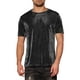 thumbnail image 1 of Camisetas de malla transparente Lars Amadeus para hombres, camiseta de manga corta, camiseta brillante con purpurina metálica L negra, 1 of 6