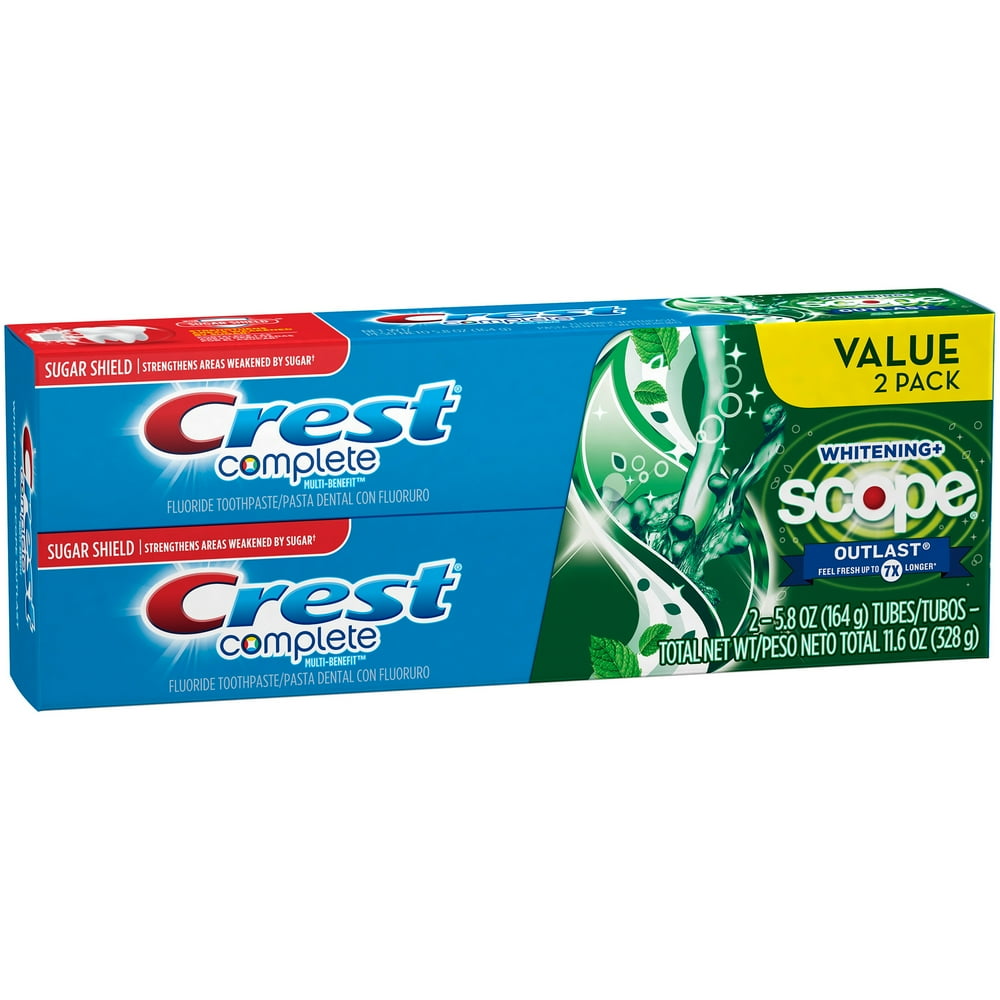 Crest Complete Whitening + Scope Outlast Mint Toothpaste (Choose Count