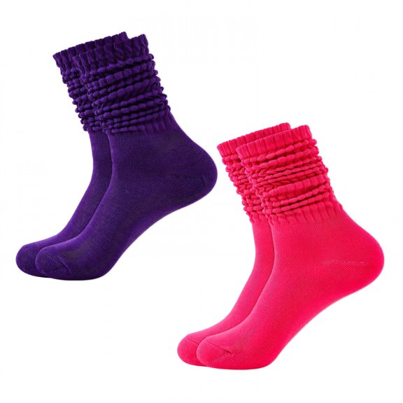 TELOLY 2Pairs Slouchy Socks for Women,Bubble Socks Boot Socks for Women,Warm for Fall & Winter Scrunch Socks Women,Combination1