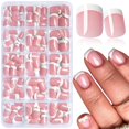 thumbnail image 1 of Press on Nails AddFavor, pantalones cortos blancos con punta francesa, 240 unidades, 1 of 6