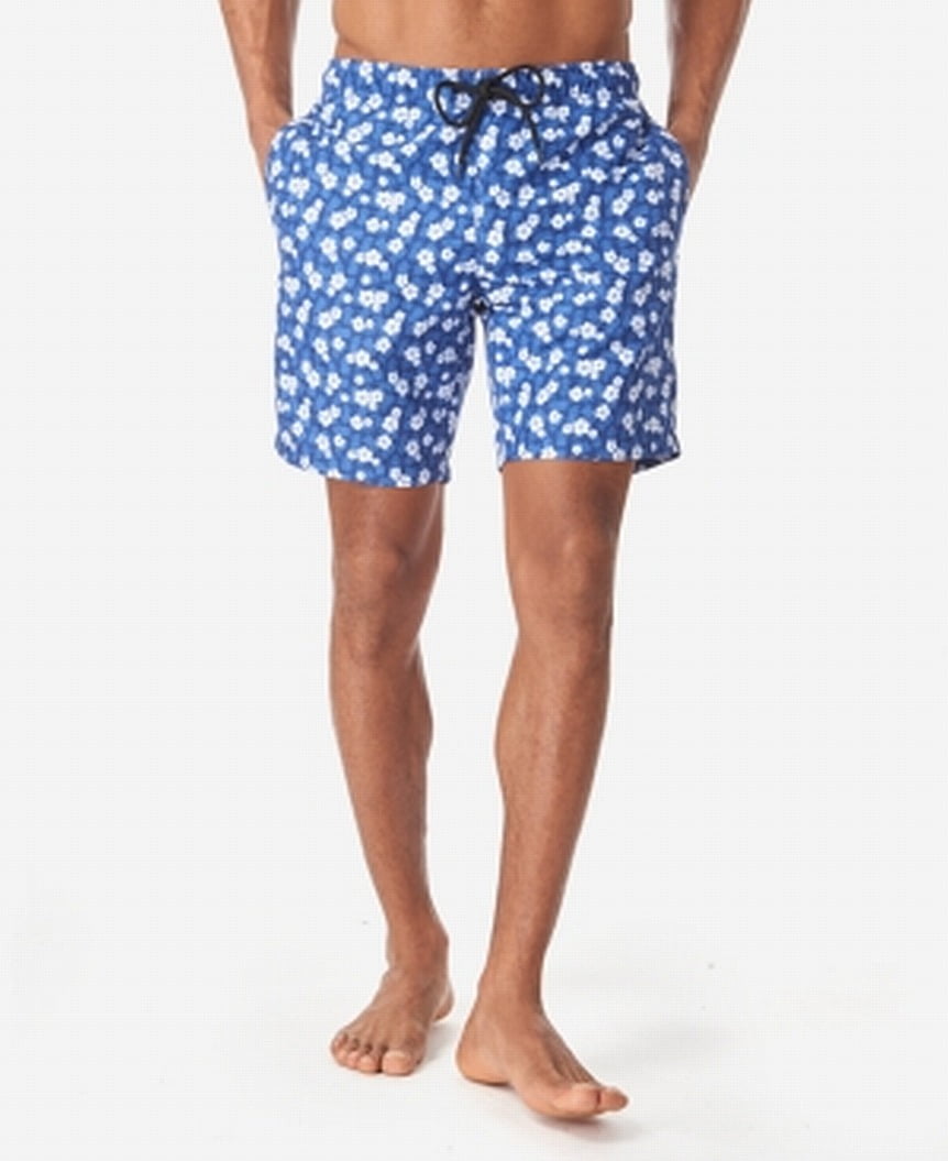 Tallia Swimwear - Mens Medium Floral Print Drawstring Swim Trunks M ...