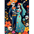 thumbnail image 3 of Colorful Floral Skeleton Banner Day of the Dead Mexican Decorations for Festival Celebration Party, 3 of 7