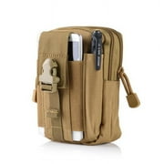 Multifunctional Men's Tactical Waist Bag, Military Belt Molle Bag Waterproof for Outdoor Hiking Sport Fishing (Khaki)
