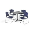 thumbnail image 5 of OFM Multi-Use Break Room Package, 42" Square Table with Plastic Stack Chairs, Gray Nebula Finish with X-Style Pedestal Base and Gray Seats (PKG-BRK-036), 5 of 5