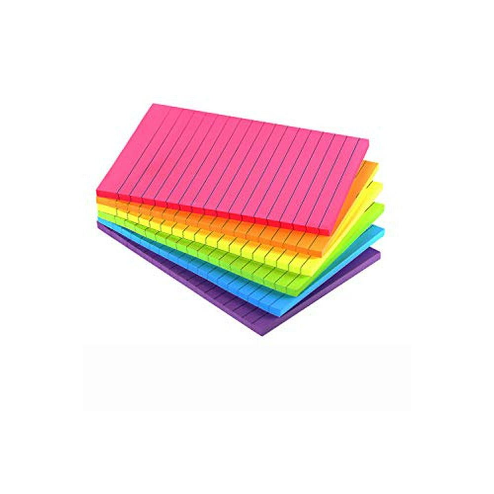 Lined Sticky Notes 4X6 in Bright Ruled Post Stickies Colorful Super
