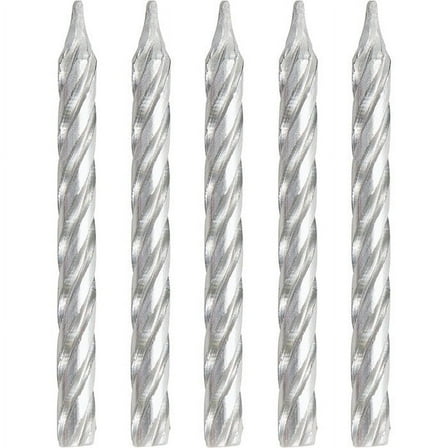 288 Count Bulk Pack Silver Birthday Candles