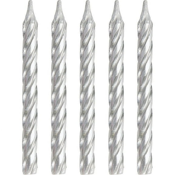 288 Count Bulk Pack Silver Birthday Candles