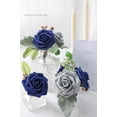 thumbnail image 2 of TETOU Artificial Flowers 25pcs Real Looking Royal Blue Foam Fake Roses with Stems for DIY Table Centerpieces Party Home Decorations, 2 of 6