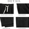 thumbnail image 4 of Riecok Mens Workout Pants Elastic Waist Drawstring Straight Leg Solid Color Workout Casual Sweatpants with Pockets Black M, 4 of 4