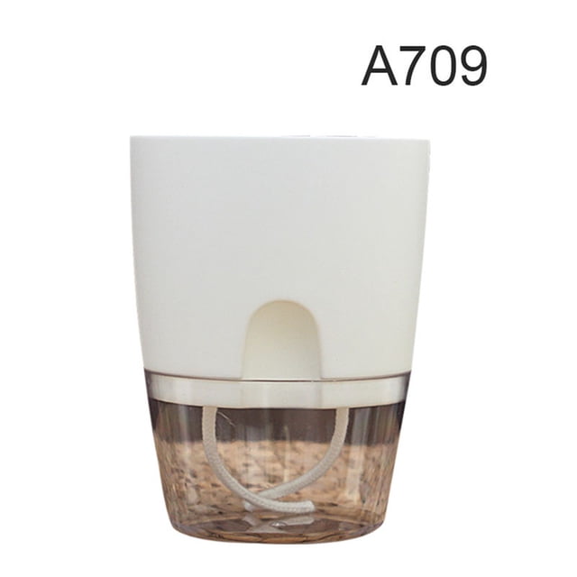 CAROOTU Plant Pot Cover Indoor Plastic Rattan Flower Cover Round Modern Decor Planter Garden Planter