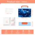 Sky Shining Stars Clouds Moon Blue Lunch Box with Handle 3 Compartments BPA Free Leak Proof for