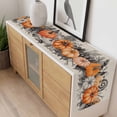 thumbnail image 4 of Halloween Table Runner - 48 Inch Long, Kitchen Dining Table Runner Dresser Scarves, Watercolor Country Orange Grey Pumpkin Skull Farmhouse Decor for Coffee Tables Wedding Party Banquet, 4 of 8