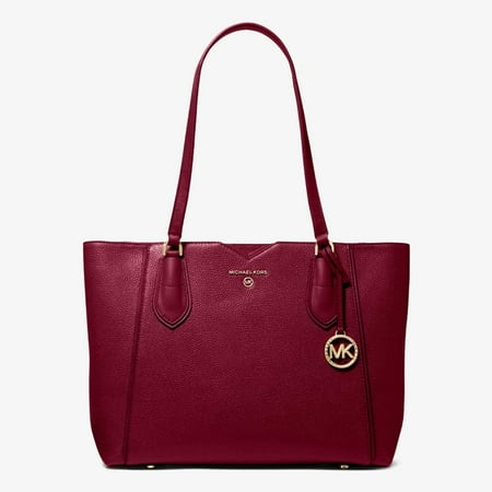 Michael Kors Mae Ladies Medium Rasperry Red Leather Tote Bag 30H9GM5T2L506