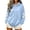 Light Blue, variant on Hoodies for Women Halloween Long Sleeve Sweatshirt Classic Print Zip Casual Tops With Pockets Fleece Lined