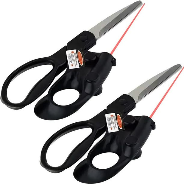 Tijeras con Láser PrecisionCut 2Pzas Estándar Tijeras guía láser Acero Inoxidable Plástico Negro.