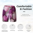 thumbnail image 5 of Lsque Mens Swim Trunks Purple And Pink Tulip Bouquet Pattern - Bathing Suit Compression Liner - Beach Swim Shorts Swimwear - (S-3XL) - Stretch Quick Dry -XX-Large, 5 of 9