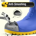 thumbnail image 3 of SMILIN PVC Rubber Rain Boots for Men,Steel Toe Waterproof and Slip Resistant lightweight Knee Men's Work Boots,Blue Color,US Size 9, 3 of 8