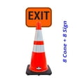 thumbnail image 2 of RK-Safety 28" Orange Cone, Black base With Two Reflective Tape, Plus Cone Sign 29 "Exit", (Cone-8 ea + Cone Sign-8 ea), 2 of 2