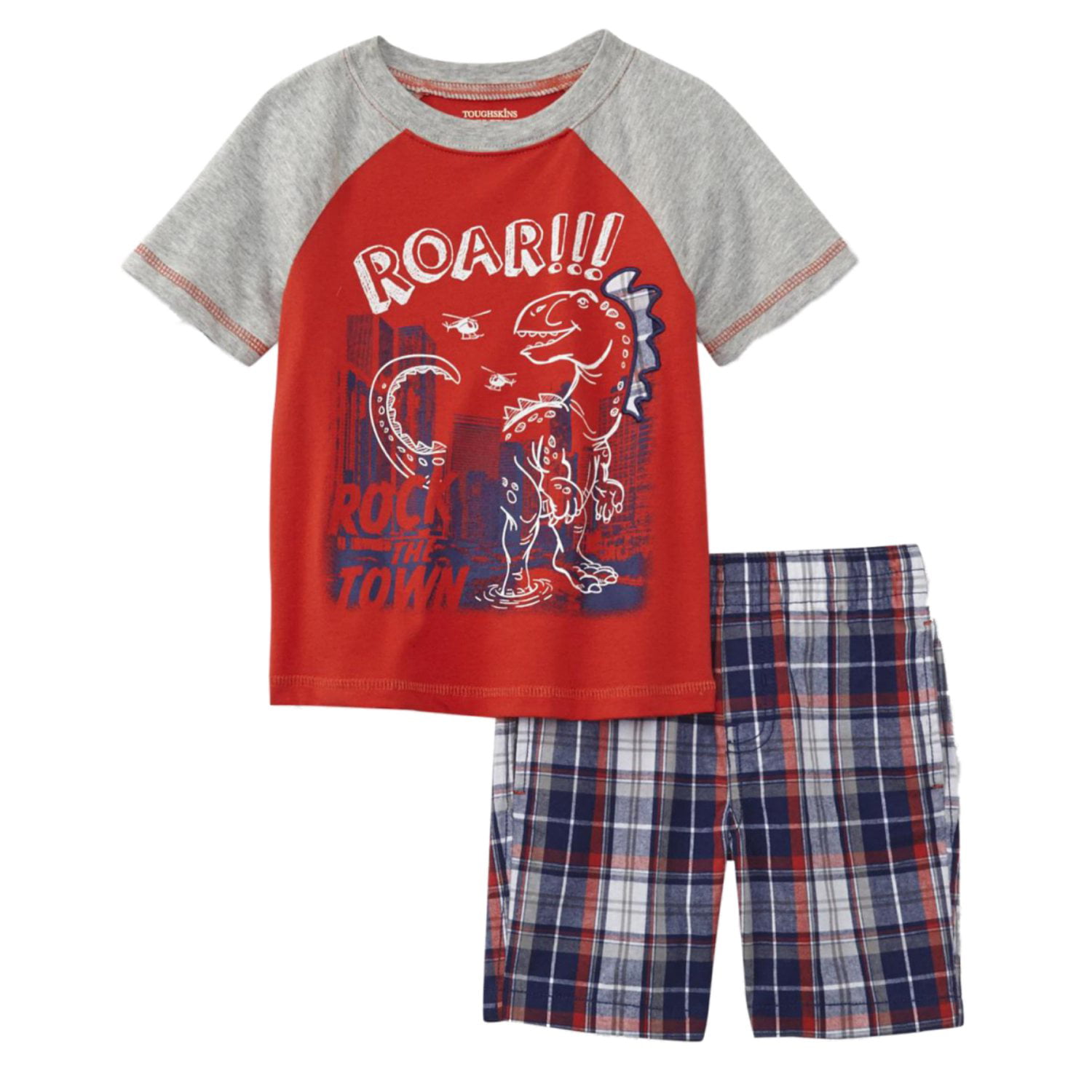 Toughskins Infant & Toddler Boys Attacking Dinosaur T-Shirt & Shorts ...