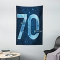 thumbnail image 1 of 70th Birthday Decorations Tapestry, Stars Space Theme with Geometrical Seventy Party, Wall Hanging for Bedroom Living Room Dorm Decor, 40W X 60L Inches, Dark Blue and Sky Blue, by Ambesonne, 1 of 2