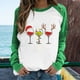 thumbnail image 2 of Tops Para Mujer Camisas de Manga Larga Otoño Primavera Patchwork Navidad Impreso Cuello Redondo Camiseta Casual Odeerbi ODB149971, 2 of 6