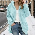 thumbnail image 2 of Abcomgle Winter Coats for Girls 10-12 Full Zip Sherpa Jacket for Girls Fleece Hooded Teddy Sweatshirt for Girls Winter Warm Fuzzy Pullover for Girls with Pockets,15-16Y,Light Blue, 2 of 6