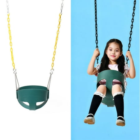 Meigar Heavy Duty Swing Seat High Back Full Bucket Toddler Swing Set With Coated Swing Chains Fully Assembled Outdoor Play Toys For Baby Kids