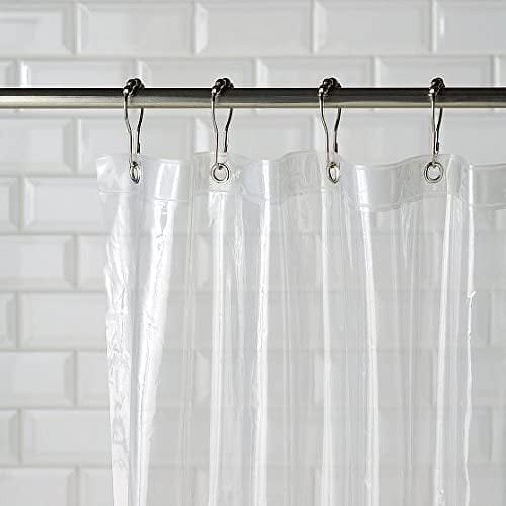 Magnetized Shower Curtain Liner PVC with Metal Grommets (Clear)
