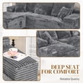 thumbnail image 3 of LLappuil 108" Sectional Sofa, Modular Sectional Couch with Right Chaise, Boneless Corduroy Cloud Sofa for Living Room Gray, 3 of 7